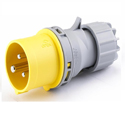 HTCN HTN023-4 恒通工业插头 32A 2P+E IP44 110V 4H 单相黄色插头